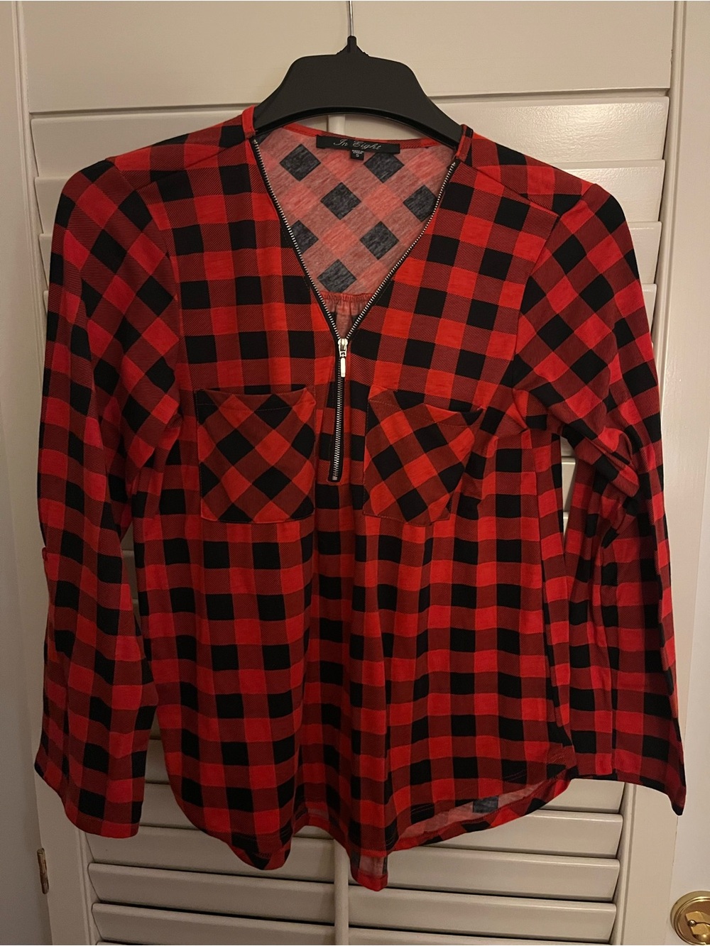 Red black buffalo check shirt